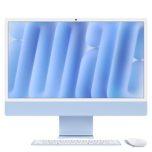 iMac blau mit Retina 4.5k Display Apple M4 8C 61cm (24") 16GB RAM 256GB SSD Magic Mouse + Magic Keyboard Deutsch