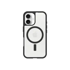 React Series Hülle für Apple iPhone 16 kompatibel mit MagSafe Black Crystal Ttransparent/schwarz React Series Hülle für Apple iPhone 16 kompatibel mit MagSafe Black Crystal Ttransparent/schwarz