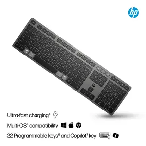 725 Kabellose Tastatur für mehrere Geräte, Volle Größe (100%), Kabellos, RF Wireless + Bluetooth, Grau 725 Kabellose Tastatur für mehrere Geräte, Volle Größe (100%), Kabellos, RF Wireless + Bluetooth, Grau