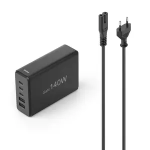 USB-Ladestation 5 Ports, GaN, Schnellladegerät, 3xUSB-C, 2xUSB-A, PD, 140 W USB-Ladestation 5 Ports, GaN, Schnellladegerät, 3xUSB-C, 2xUSB-A, PD, 140 W