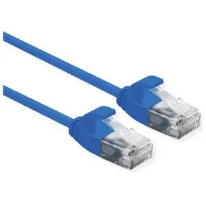 Patch-Kabel RJ-45 (M) zu RJ-45 (M) 1 m UTP CAT 6a halogenfrei geformt Blau Patch-Kabel RJ-45 (M) zu RJ-45 (M) 1 m UTP CAT 6a halogenfrei geformt Blau