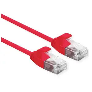 Patch-Kabel RJ-45 (M) zu RJ-45 (M) 1 m UTP CAT 6a halogenfrei geformt Rot Patch-Kabel RJ-45 (M) zu RJ-45 (M) 1 m UTP CAT 6a halogenfrei geformt Rot