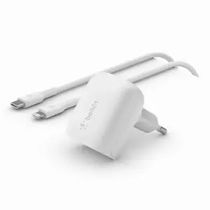 BOOST CHARGE 20W USB-C Ladegerät mit Power Delivery und PPS Technologie mit 1m PVC USB-C auf Lightning, weiß BOOST CHARGE 20W USB-C Ladegerät mit Power Delivery und PPS Technologie mit 1m PVC USB-C auf Lightning, weiß