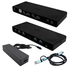 i-tec Universal Dual 4K Display Docking Station, PD 85W + i-tec USB-C Charger 100W i-tec Universal Dual 4K Display Docking Station, PD 85W + i-tec USB-C Charger 100W