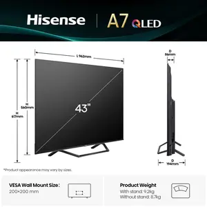 TV 43A7Q 43", QLED 4K, 60Hz, 300 Nits TV 43A7Q 43", QLED 4K, 60Hz, 300 Nits