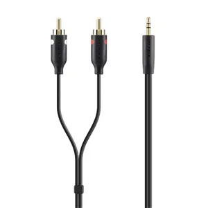 Audiokabel RCAx2 (M) bis Stereo Mini-Klinkenstecker (M) 2 m Doppelisolierung Audiokabel RCAx2 (M) bis Stereo Mini-Klinkenstecker (M) 2 m Doppelisolierung