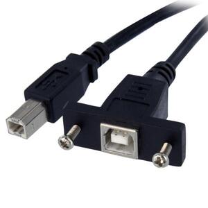 USB Blendenmontage Kabel USA-A/5-poligerUSB Buchse/Buchse Schwarz 0,90m